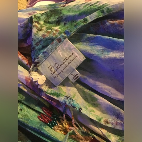 True Destination Maxi beach dress size Large can fit 10-12 womens - Picture 4 of 10